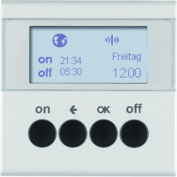 Kellokytkin KNX Hager S.1 VKO 1K RF QUICKLINK ALU