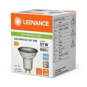 Kohdelamppu Ledvance Performance Spot PAR16 - KOHDELAMPPU PERFORMANCE SPOT PAR16 7W/965 650LM GU10 DIM120