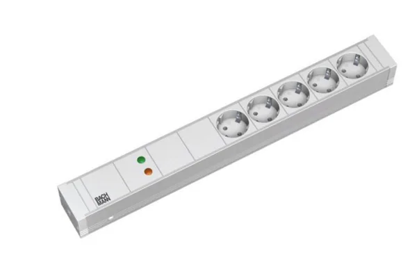 Jatkopistorasia Bachmann 19" PDU >1U, 5 X PR ALU+ YLIJ