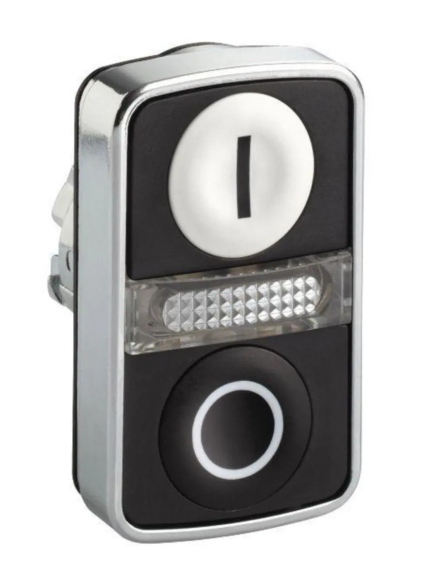 Kaksoispainike Schneider Electric Harmony ZB4BW7A1721 M.VALO – mustavalkoinen