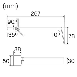 Mekaaninen lisätarvike Hide-a-lite Flexline - MEKAANINEN LISÄTARV FLEXLINE KANNATINVARSI 32MM 2 KPL BL