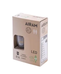 Kynttilälamppu Airam Led Kampanja - KYNTTILÄLAMPPU LED KAMPANJA C35 827 470lm E14 FR 2BX