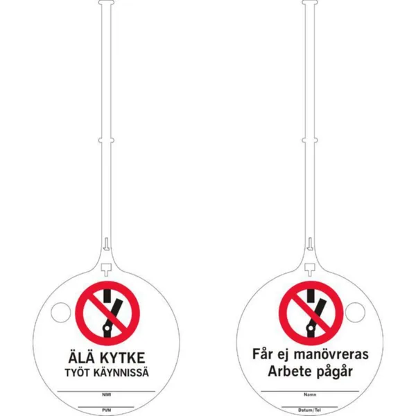 Merkintäkilpi Hammarprodukter HAMMAR H 8B ÄLÄ KYTKE TYÖT KÄYNNISSÄ