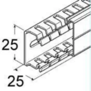 Johtokanava Hager Tehalit.BA7 - JOHTOKANAVA TEHALIT.BA7 BA725025 PVC 25x25x2000 HAR