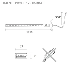 Kohdevalaisin Limente - KOHDEVALAISIN LIMENTE PROFIL 175 IR-DIM 4000K 13W