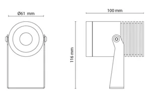 Pihapiirivalaisin SG Intro Midi - PIHAPIIRIVALAISIN SG INTRO MIDI 1300LM 3K 10 AST
