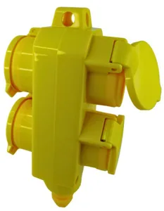 Jatkopistorasiat 4-os PE - JATKOPISTORASIA PE 4-OS KELTAINEN IP54