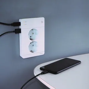 Pistorasia Schneider Electric Exxact 2-osainen + 2 x USB kokopeitelevyllä - PISTORASIA + USB EXXACT 2-PR + 2X USB LAT. A+C 3A VAL