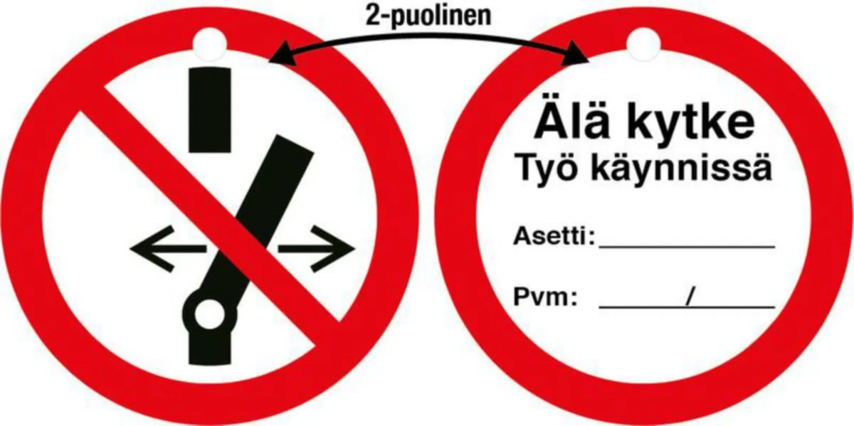 Merkintäkilpi SWM Muovi - MERKINTÄKILPI SWM KILPIPUSSI KILPI ÄLÄ KYTKE TYÖ KÄYNNISSÄ