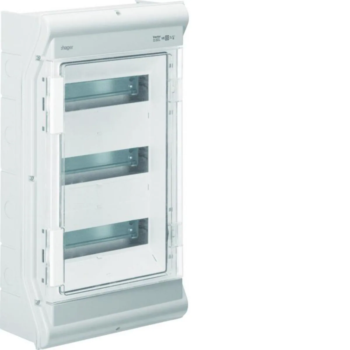Moduulikotelo pinta Hager Vector IP65 VE312SN 3x12MOD PC-UV