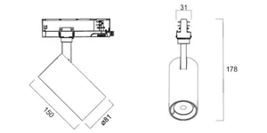 Kohdevalaisin Sylvania Pixo - KOHDEVALAISIN PIXO MEDIUM 31W 3650LM 930 BL