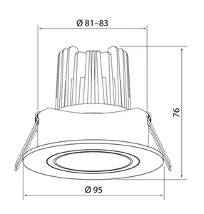 Alasvalo Airam Cosy Tilt - ALASVALO COSY TILT IP44 7W/930 36D DIM ACC WH