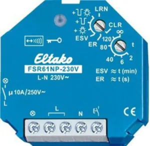Sysäysrele langaton FSR61NP-230V Eltako - SYSÄYSRELE ELTAKO SARJA 61 KOJERASIA 1S 10A/250V