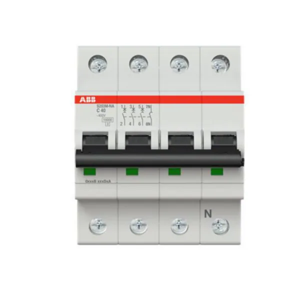 Johdonsuojakatkaisija ABB S200 C-käyrä 4-nap 3L+N S203M-C40NA C40A