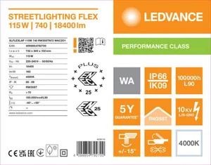 Katuvalaisin Ledvance Streetlight Flex - KATUVALAISIN STREETLIGHT FLEX SL FLEX 115W 740 RW35ST 18KLM