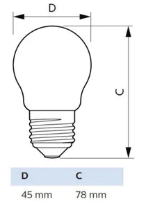 Pienkupulamppu Philips MASTER LED - PIENKUPULAMPPU MASTER LED E27 922/927 470LM 40=3W P45 CL