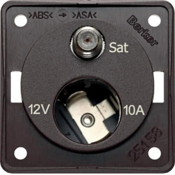 Pistorasia Hager Integro Flow 1AP/10A/12V +SAT IEC brown