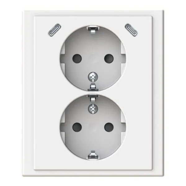 Pistorasia + USB ABB Impressivo maadoitettu 2-osainen 2S/16A/IP21 UKJ 0X USBC+C MVAL
