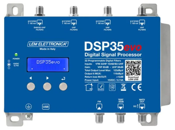 Päävahvistin Laatuantenni Lem Elettronica 3XUHF+DAB/B3-UHF+FM AGC