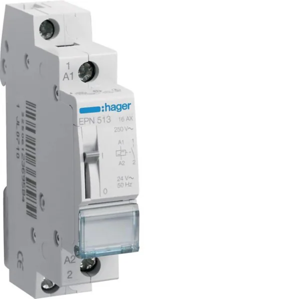 Sysäysrele Hager EPN513 1S 24VAC/12VDC
