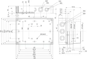 Asennuskotelo PCM Fibox MNX 255x180 - ASENNUSKOTELO PC FIBOX PCM 200/75 G