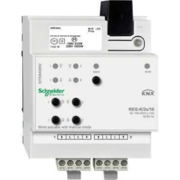 Ohjausyksikkö KNX Schneider Electric SpaceLogic KNX Verho-ohjain 2X10A K.O