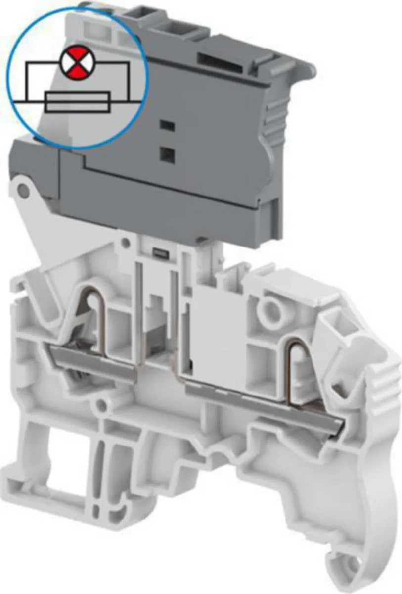 Sulakeliitin TE / ABB Entrelec -liittimet HARMAA, LEV:6MM, JOHTO:2,5MM2