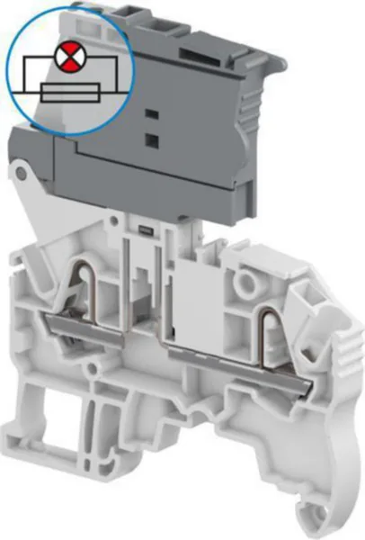 Sulakeliitin TE / ABB Entrelec -liittimet HARMAA, LEV:6MM, JOHTO:2,5MM2