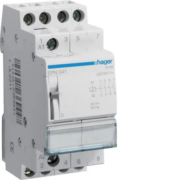 Sysäysrele Hager EPN541 4S 24VAC/12VDC
