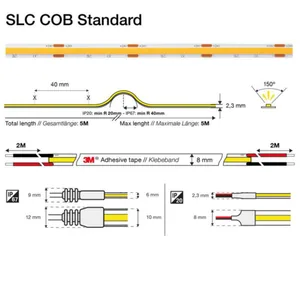 Valoprofiili/-nauha SLC COB Standard - VALOPROFIILI/-NAUHA SLC COB 10W IP20 3000K 5M