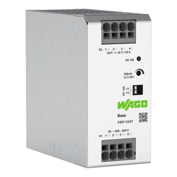 Teholähde Wago 3-vaihe Base 24 VDC 20 A