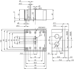 Asennuskotelo PCM Fibox MNX 100x100 - ASENNUSKOTELO PC FIBOX PCM 95/60 G