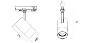 Kohdevalaisin Sylvania Pixo Zoom - KOHDEVALAISIN PIXO ZOOM 2100LM 927-940 MULTIP. WH