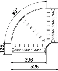 Kulmakappale OBO KTS RB - KULMAKAPPALE KTS RB 90 640 FS, KAARI 90°