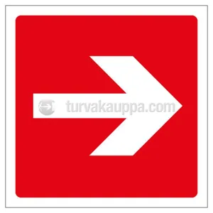 Merkintäkilpi ST muovia Palo - MERKINTÄKILPI ST SUUNTANUOLI 200x200mm MUOV PUN