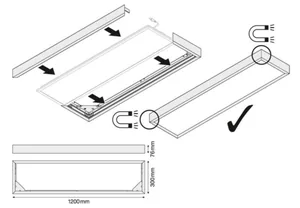 Pinta-asennuskehys Ledvance Panel PFM - MEKAANINEN LISÄTARV PANEL PFM PANEL 1200 SF MOUNT KIT H75 WT