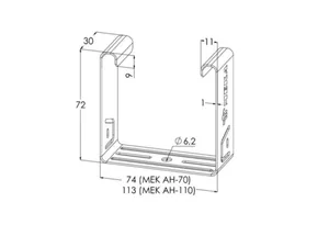 Valaisinkiinnike Meka AH- valaisinkiskoon - VALAISINKIINNIKE MEKA MEK AH-70 XPG