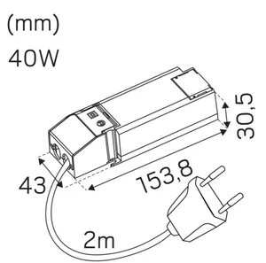 Elektroninen liitäntälaite Hide-a-lite Casambi vakiovirta - ELEKTRON LIITÄNTÄLAITE CASAMBI 700-1050MA 40W IP20 WIR