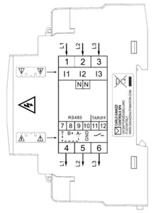 Energiamittari Carlo Gavazzi EM340 - ENERGIAMITTARI CARLO GAVAZZI EM340 3V 65A LK B 3-DIN