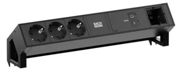 Pistorasiapaneelit DESK 2 Bachmann 3X PR +USB C/C 100W+CM