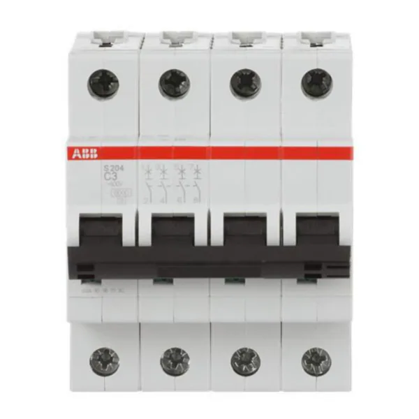 Johdonsuojakatkaisija ABB S200 C-käyrä 4-nap S204-C3 C3A