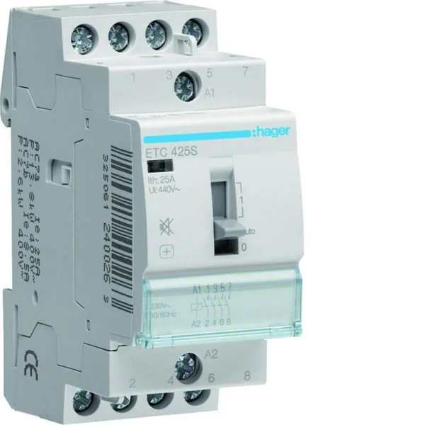Kontaktori Hager LVV hurinaton, ETC425S 4S 25A K.230V LVV HUR