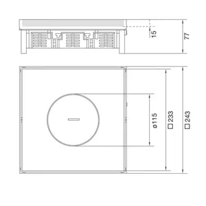 Lattiarasia Hager Electraplan.VE-EE EKQ120 RST - LATTIARASIA ELECTRAPLAN.VE-EE EKQ120 RST 243X243 PUTKI 15MM