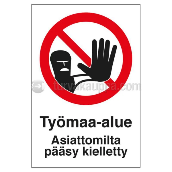 Merkintäkilpi SWM yleiset muovia TYÖMAA-ALUE 300x400 MU