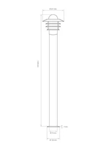 Pihapiirivalaisin Airam Käpylä Bollard - PIHAPIIRIVAL KÄPYLÄ BOLLARD IP44 E27 GLC WH H1100