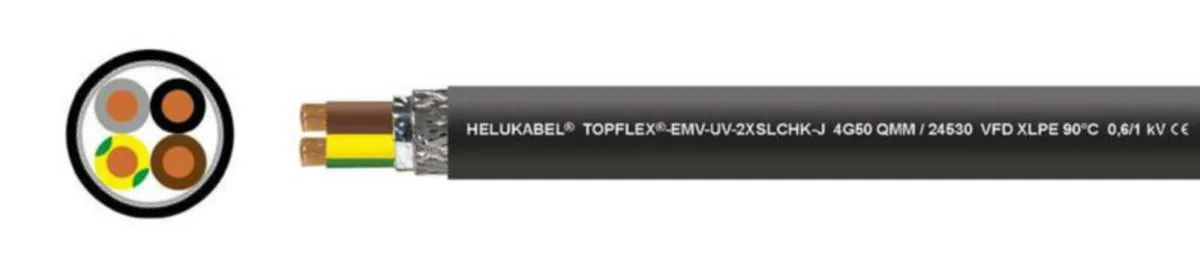 Ohjauskaapeli Helukabel Topflex®-EMV-UV-3PLUS-2XSLCHK-J - OHJAUSKAAPELI HELUKABEL TOPFLEX-EMV-UV-3PLUS 3X6+3G1