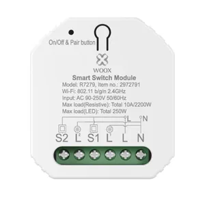Pintakytkin Finnsat WOOX WiFi - PINTAKYTKIN 2-KAN. ÄLYKYTKIN 10A 2300W