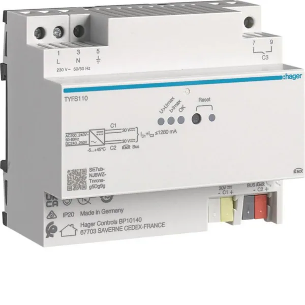 Teholähde KNX Hager Tebis ETS TYFS110 2K 1280MA 30VDC DIN