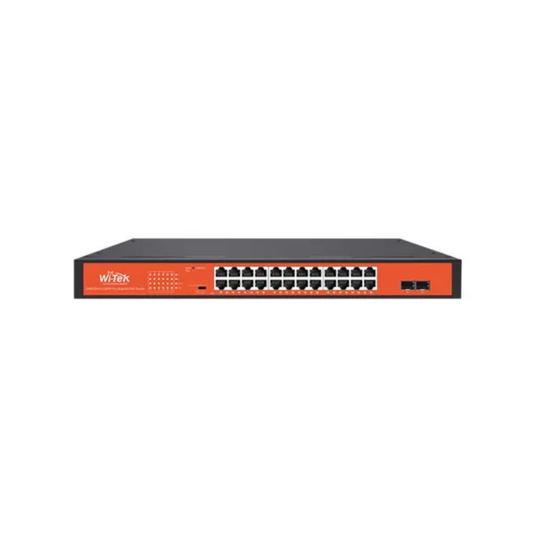 Ethernet kytkin Wi-Tek 24XGE+2XSFP, 24XPOE-KYTKIN