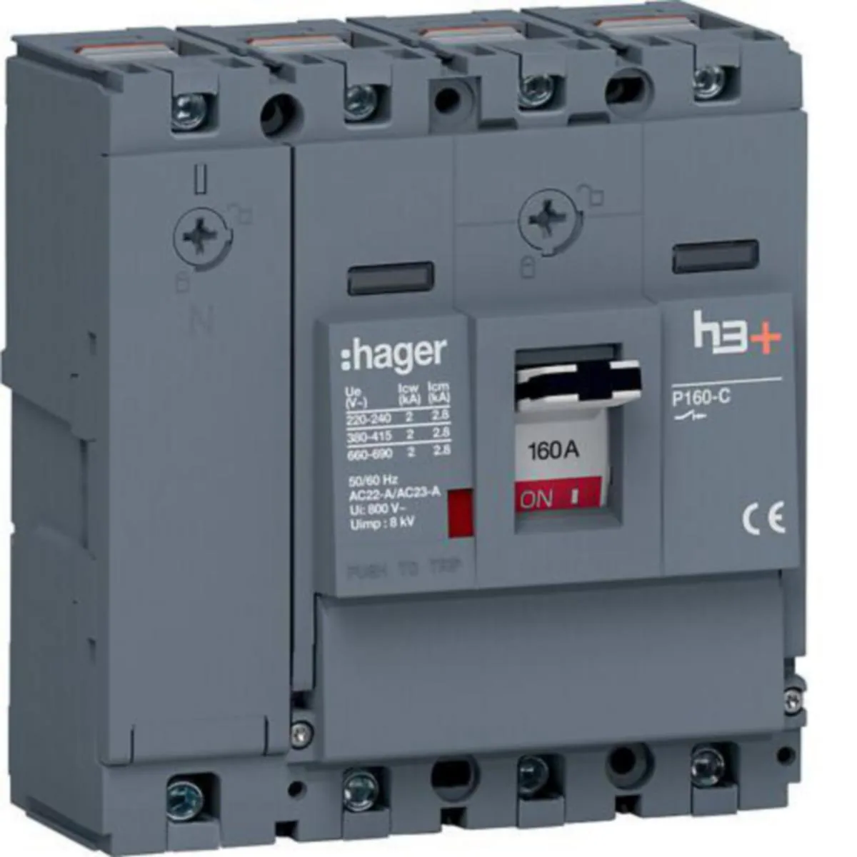 Kuormankytkin Hager h3+ 4P - KUORMANKYTKIN VIPU H3+ P160 4N 160A